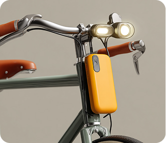 Fietslampje van oude batterij